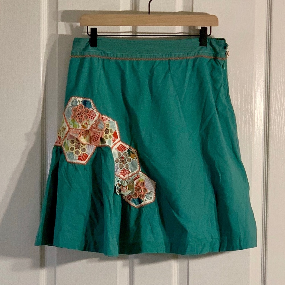 Anthropologie Odille Green Skirt